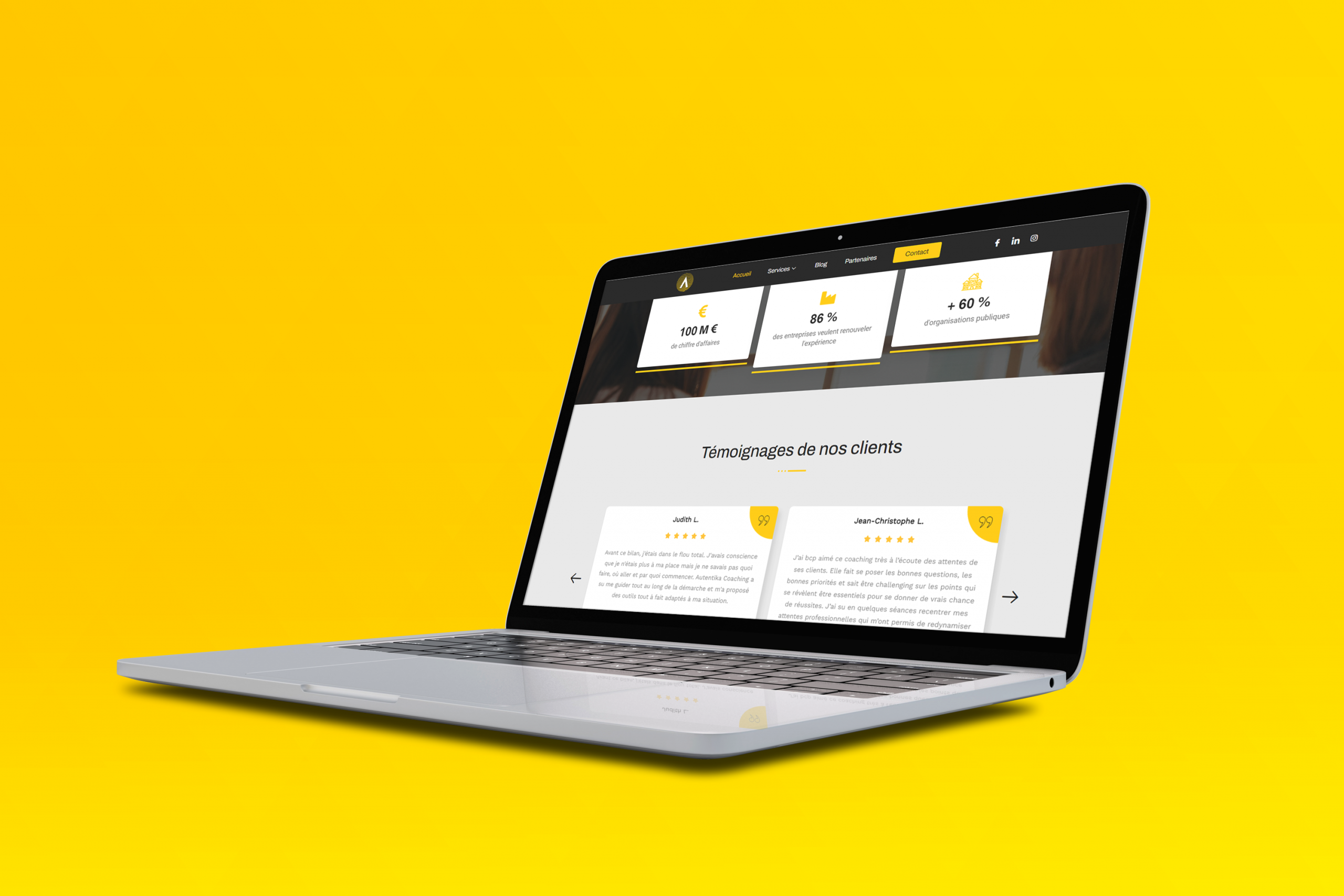 Mockup site internet pour Autentika - Agence Syril Digital