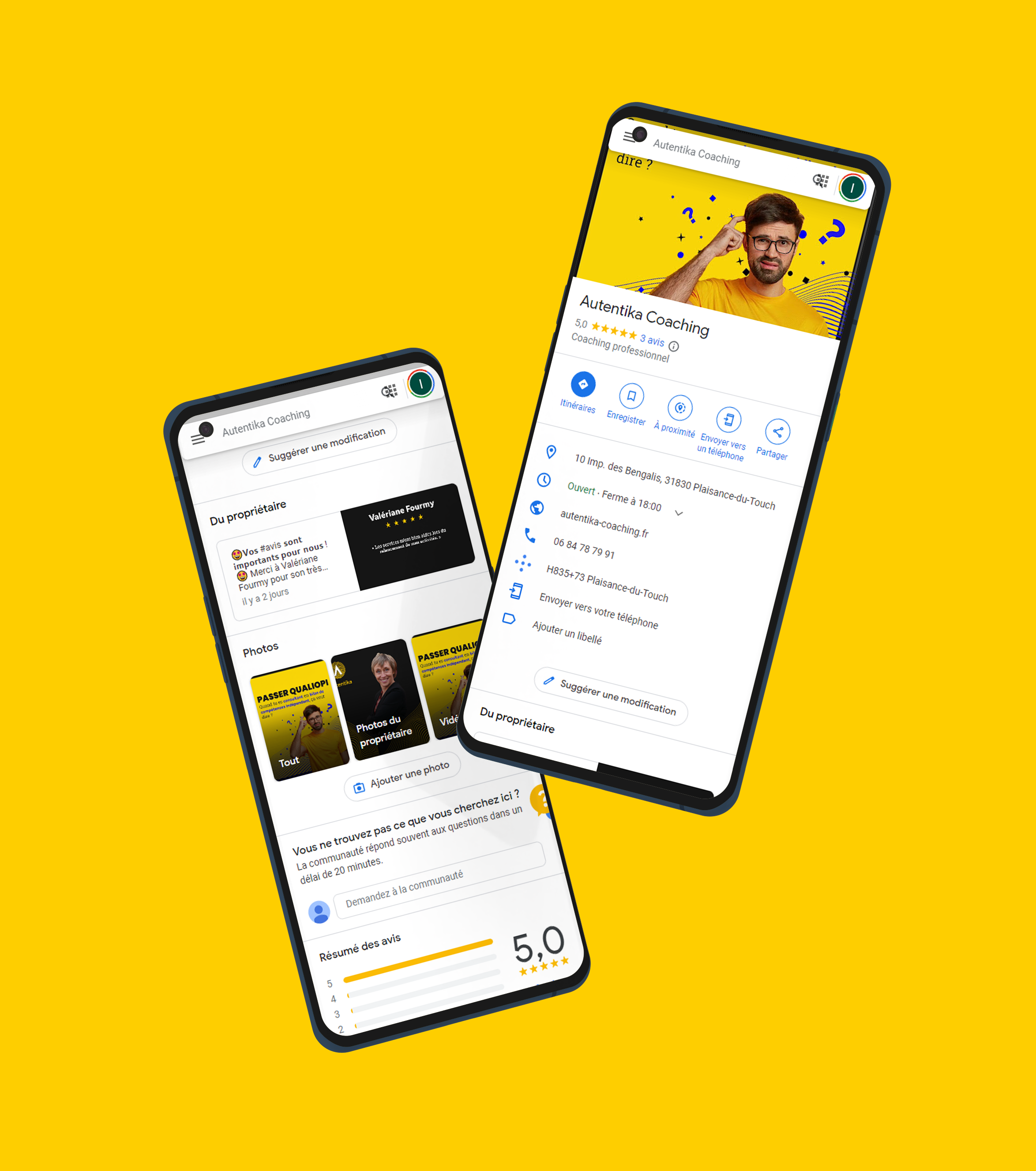 Mockup téléphone pour Autentika coaching - Agence Syril Digital