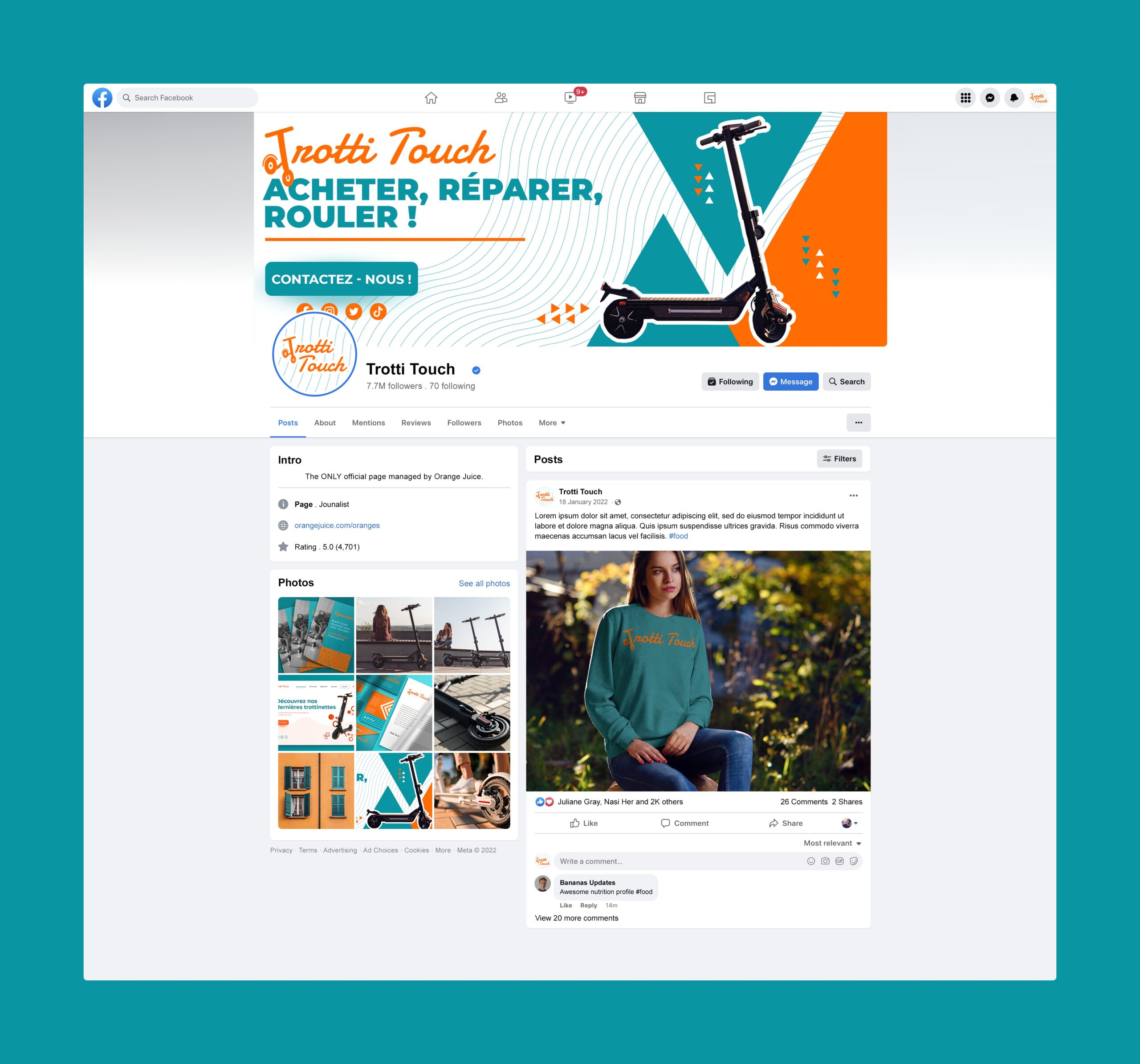 mochup facebook pour Trotti Touch -Agence Syril Digital