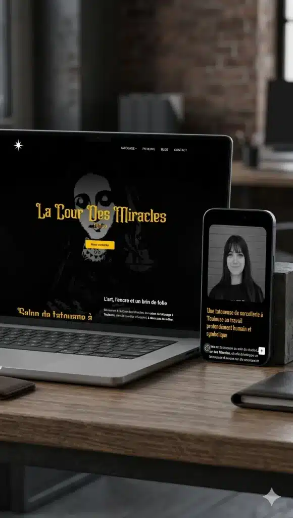 téléphone et laptop - la cour des miracles