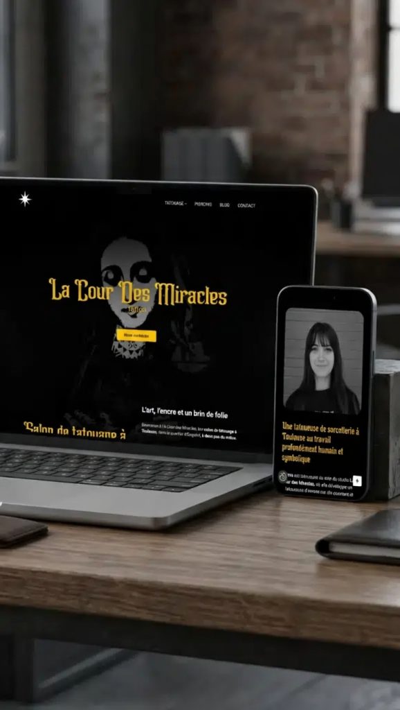 téléphone et laptop - la cour des miracles